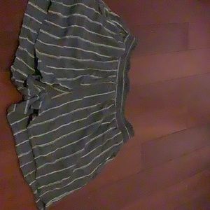 Striped grey and white comfy shorts